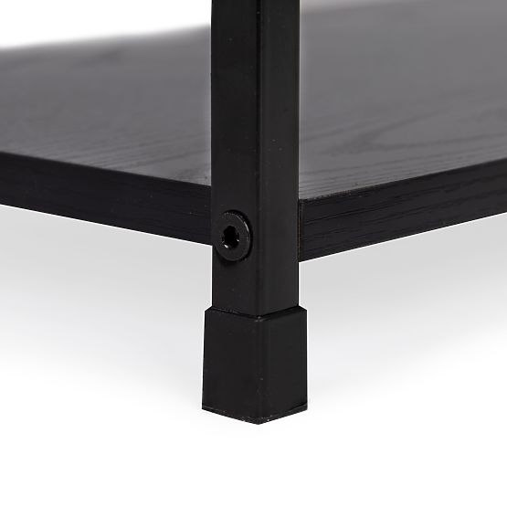 Raft din lemn cu cadru metalic lat LOFT 3 rafturi negru