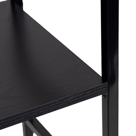 Raft din lemn cu cadru metalic lat LOFT 3 rafturi negru