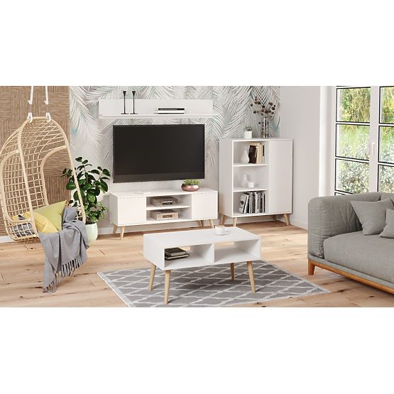 Raft dulap Fondi alb, stil scandinav