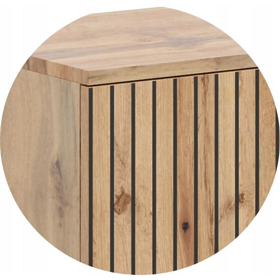 Raft dulap Fondi stejar craft auriu - negru, decor cu lamele