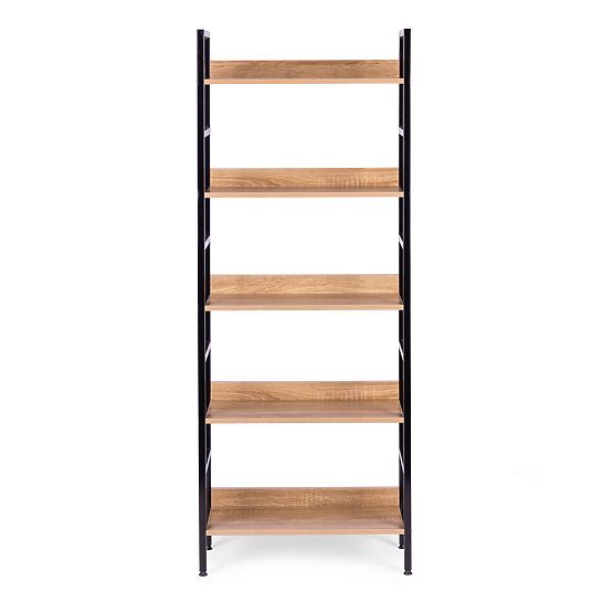 Raft înalt de tip loft cu 5 polițe din metal și MDF ModernHome