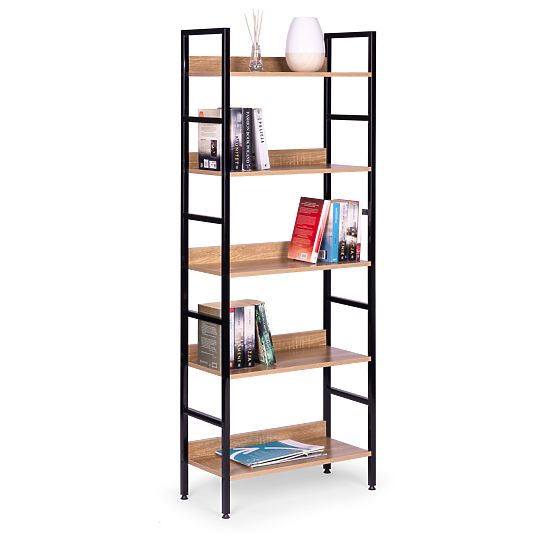 Raft înalt de tip loft cu 5 polițe din metal și MDF ModernHome