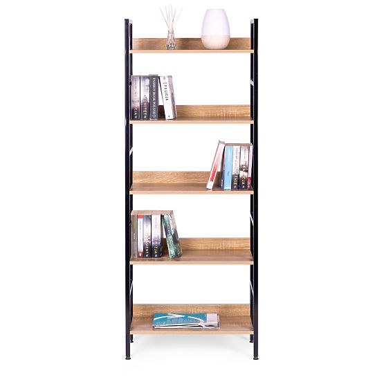 Raft înalt de tip loft cu 5 polițe din metal și MDF ModernHome