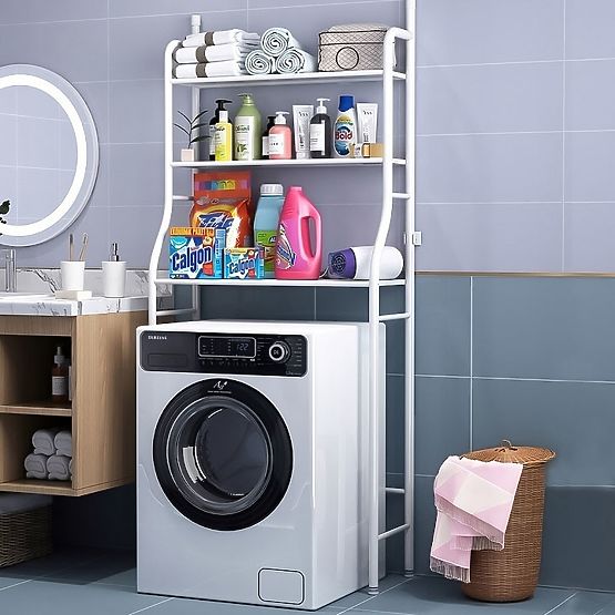 Raft înalt pentru baie deasupra toaletei cu 3 polițe, structură din aluminiu