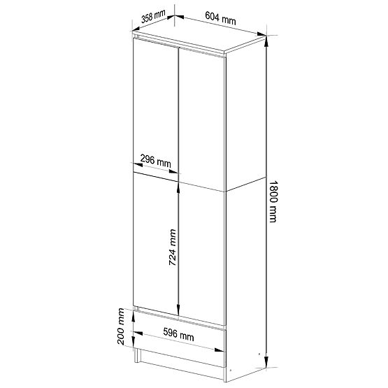RAFT ÎNCHIS R60 2D 1SZ CLP PK ALB / GRI
