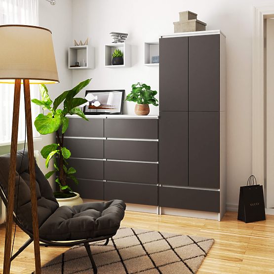 RAFT ÎNCHIS R60 2D 1SZ CLP PK ALB / GRI