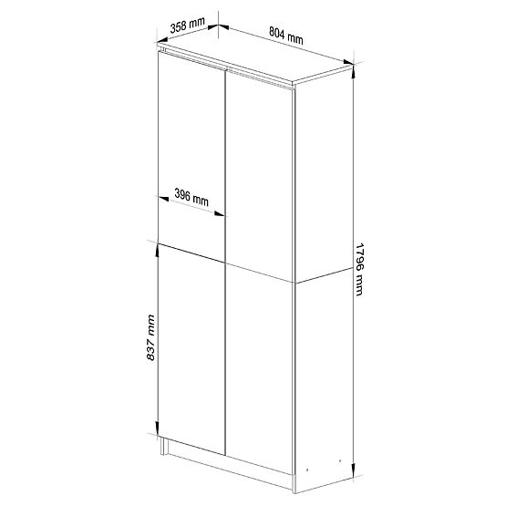 RAFT ÎNCHIS R80 2D 8P CLP STEJAR SONOMA / ALB