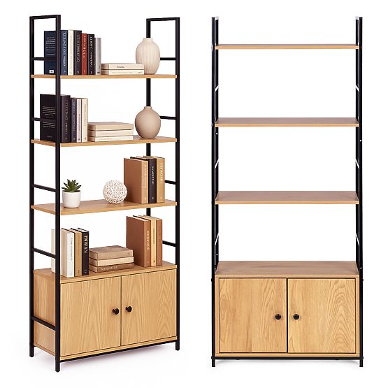 Raft industrial loft cu dulap și 4 rafturi ModernHome