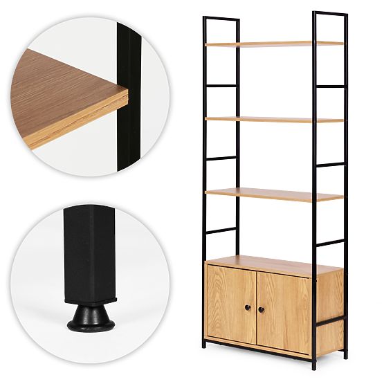 Raft industrial loft cu dulap și 4 rafturi ModernHome