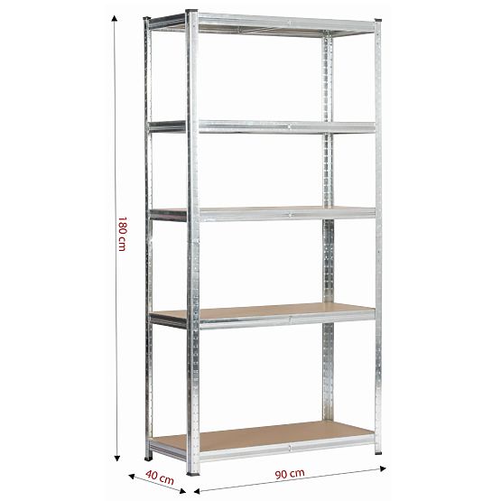 RAFT METALIC 90x40x180 ARGINTIU