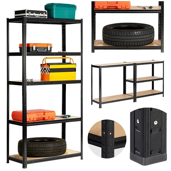 RAFT METALIC 90x40x180 NEGRU