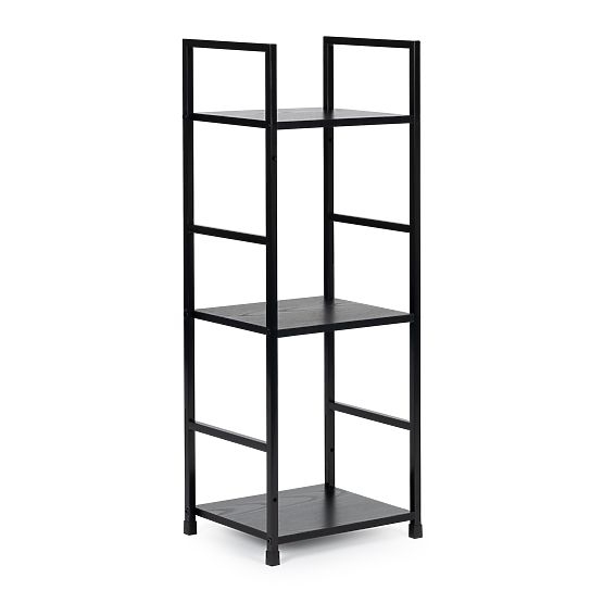 Raft modern din lemn cu cadru metalic LOFT 3 rafturi negru