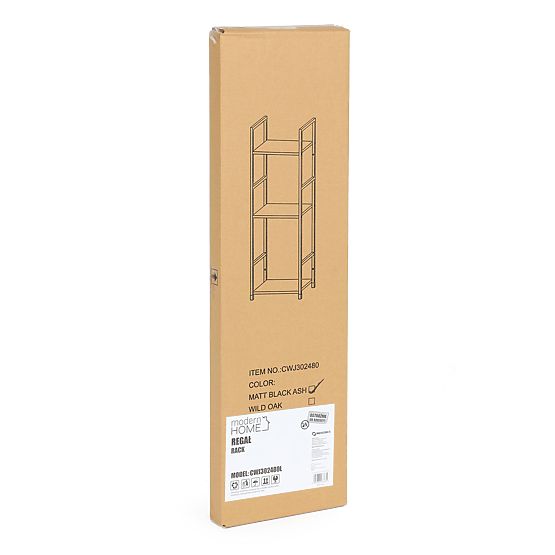 Raft modern din lemn cu cadru metalic LOFT 3 rafturi negru