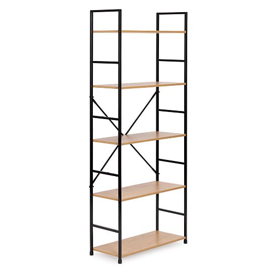 Raft modern din lemn LOFT cu 5 rafturi