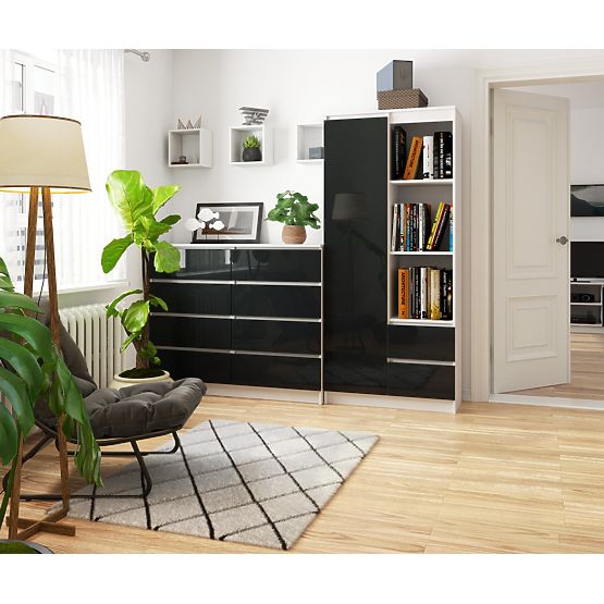 RAFT OFFICE R 80 cm CLP R11 ALB / GRAFITE LUCIOASĂ