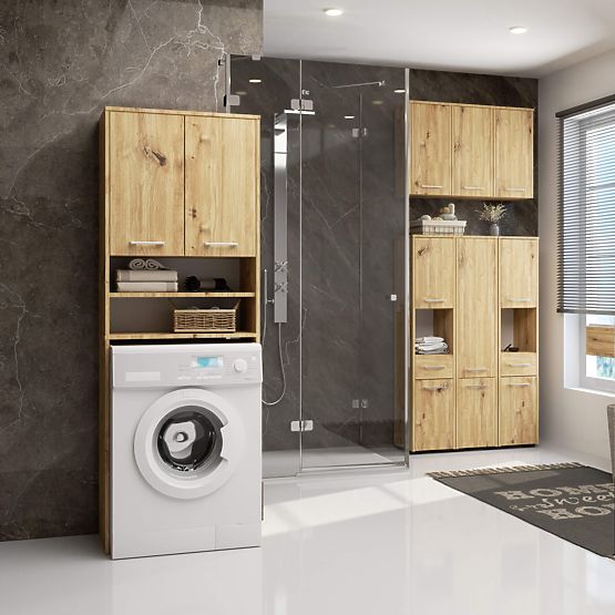 RAFT POLIȚĂ FIN PESTE MAȘINA DE SPĂLAT STEJAR ARTISAN