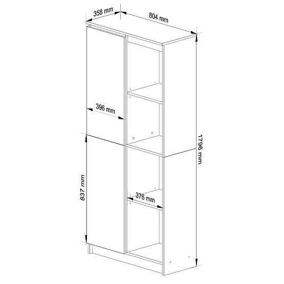 RAFT R80 1D 4P CLP STEJAR SONOMA / ALB