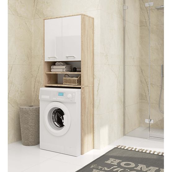 RAFTUL DE BAIE FIN PESTE MAȘINA DE SPĂLAT STEJAR SONOMA / LUCIOAS ALB