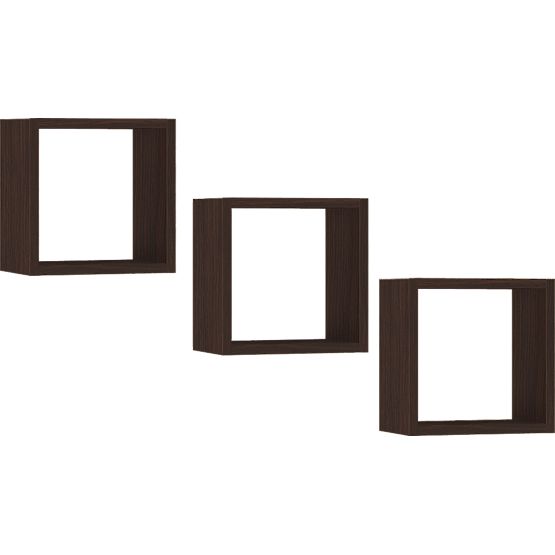 RAFTURI DE PERETE K 25x25cm SET 3 BUC WENGE