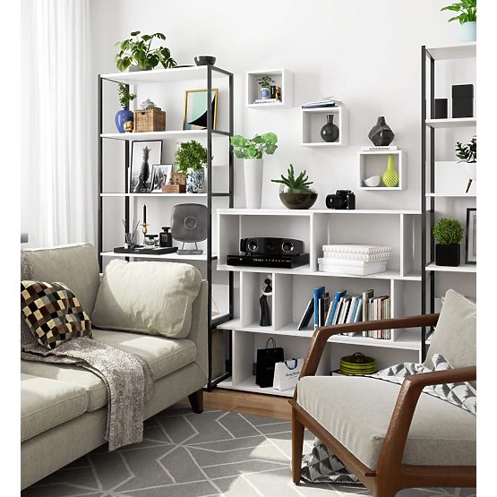 RAFTURI DE PERETE K 25x25cm SET 3 BUCĂȚI ALB