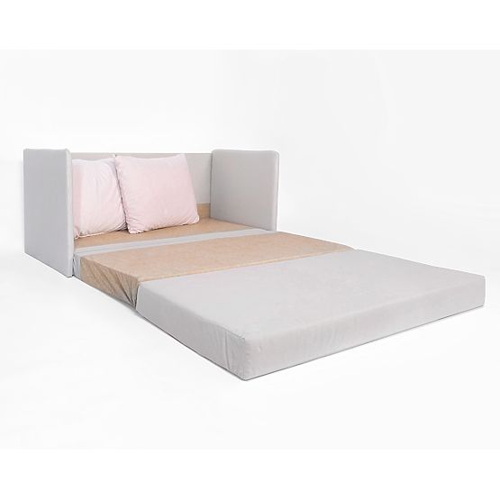 Canapea extensibilă Jack - gri deschis / roz pudră