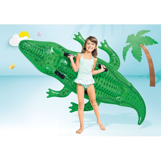 Saltea gonflabilă crocodil pentru înot cu mânere 203x114 cm INTEX 58562