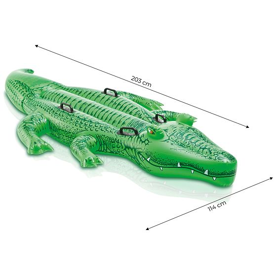 Saltea gonflabilă crocodil pentru înot cu mânere 203x114 cm INTEX 58562