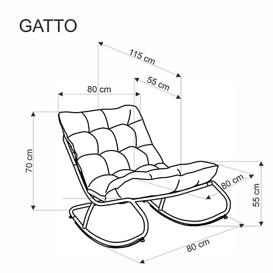 Scaun balansoar GATTO - gri
