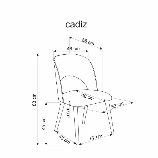 Scaun CADIZ stejar natural / gri (1p=2buc)