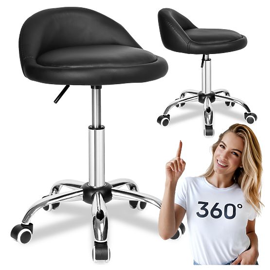 Scaun cosmetic de coafură LOMO negru