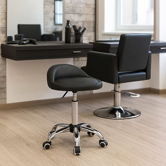 Scaun cosmetic de coafură LOMO negru