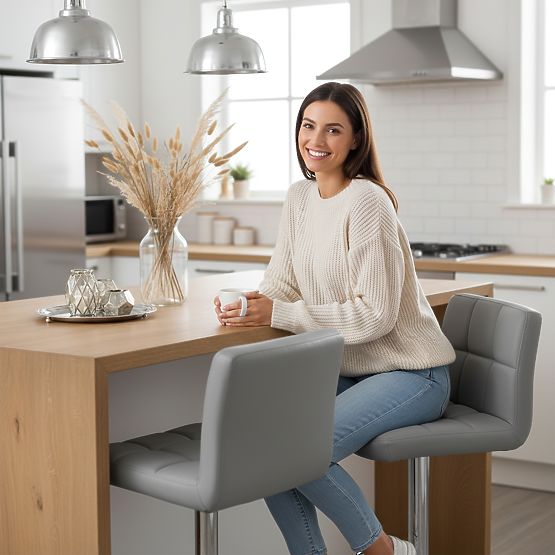 Scaun de bar Arako gri