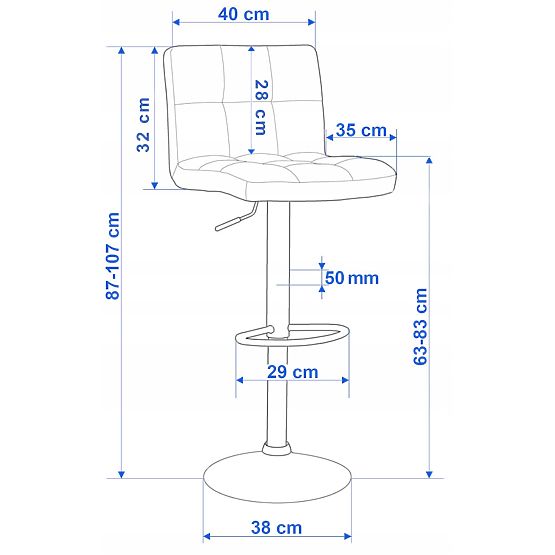 Scaun de bar Arako gri