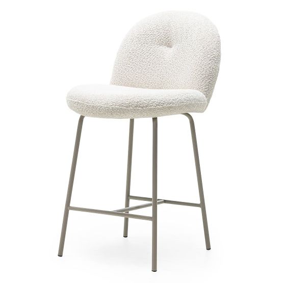 Scaun de bar Fiori bej deschis, forme rotunjite
