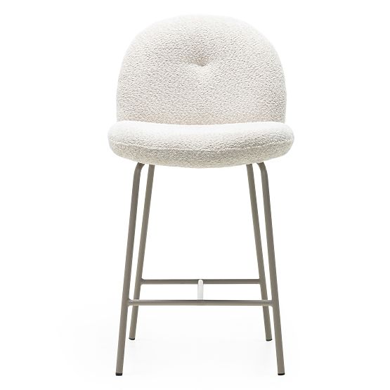 Scaun de bar Fiori bej deschis, forme rotunjite