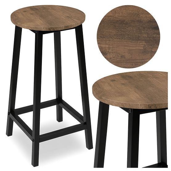 Scaun de bar Flint Rustic Loft Industrial Stejar Îmbătrânit