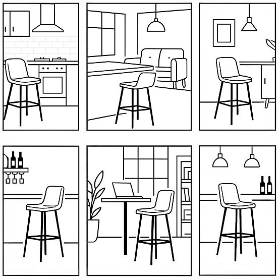 Scaun de bar Flint Rustic Loft Industrial Stejar Îmbătrânit