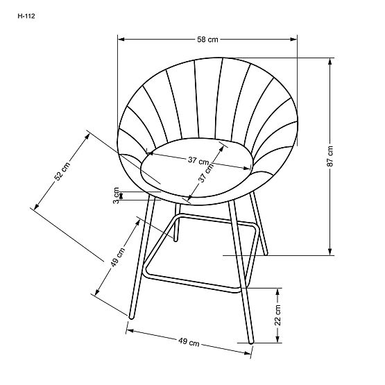 Scaun de bar H112 gri / auriu (2p=2buc)