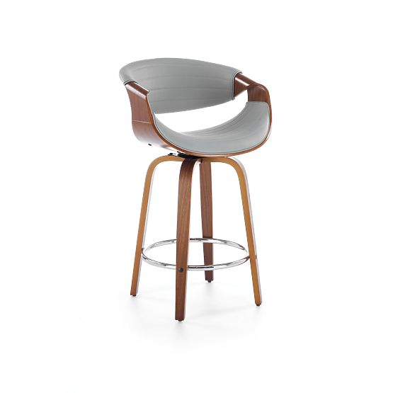 Scaun de bar H123 gri / nuc (1p=1buc)