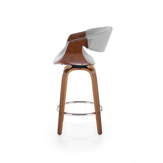 Scaun de bar H123 gri / nuc (1p=1buc)