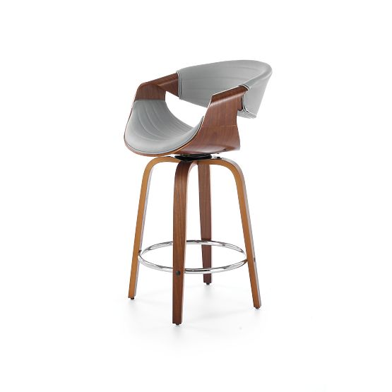 Scaun de bar H123 gri / nuc (1p=1buc)
