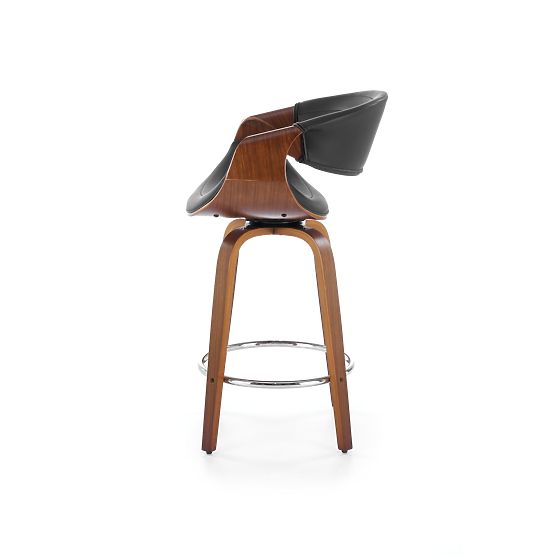 Scaun de bar H123 negru / nuc (1p=1buc)