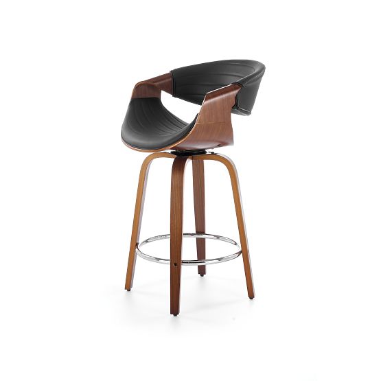 Scaun de bar H123 negru / nuc (1p=1buc)