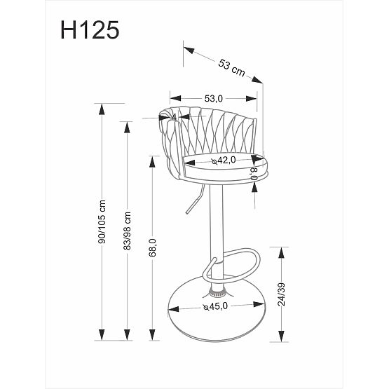 Scaun de bar H126 bej (1p=2 bucăți)