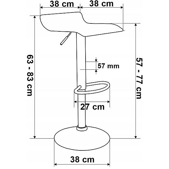 Scaun de bar Hoker Porti negru