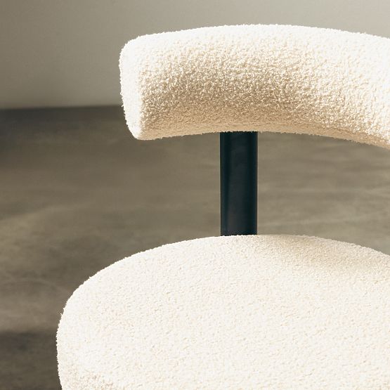 Scaun de bar Pedro, bej/picioare negre, boucle