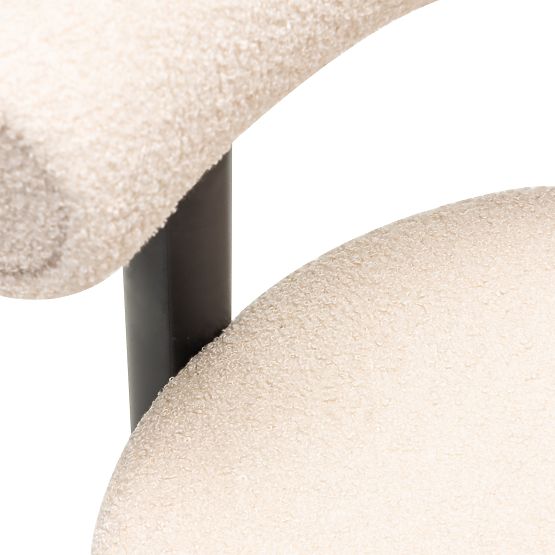 Scaun de bar Pedro, bej/picioare negre, boucle