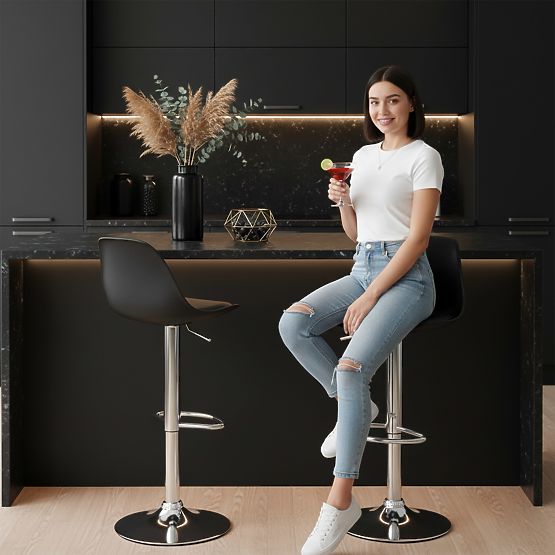 Scaun de bar Ricardo negru