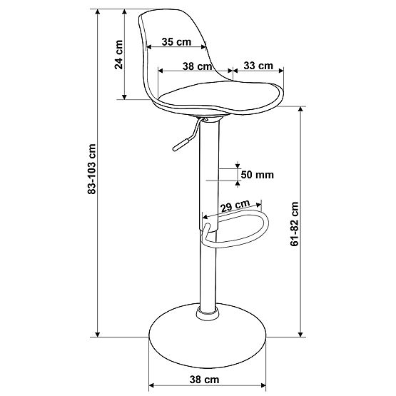 Scaun de bar Ricardo negru
