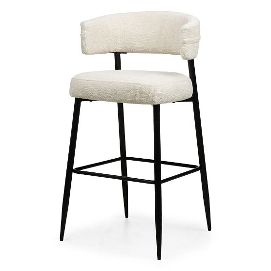 Scaun de bar Rosario crem/negru picioare